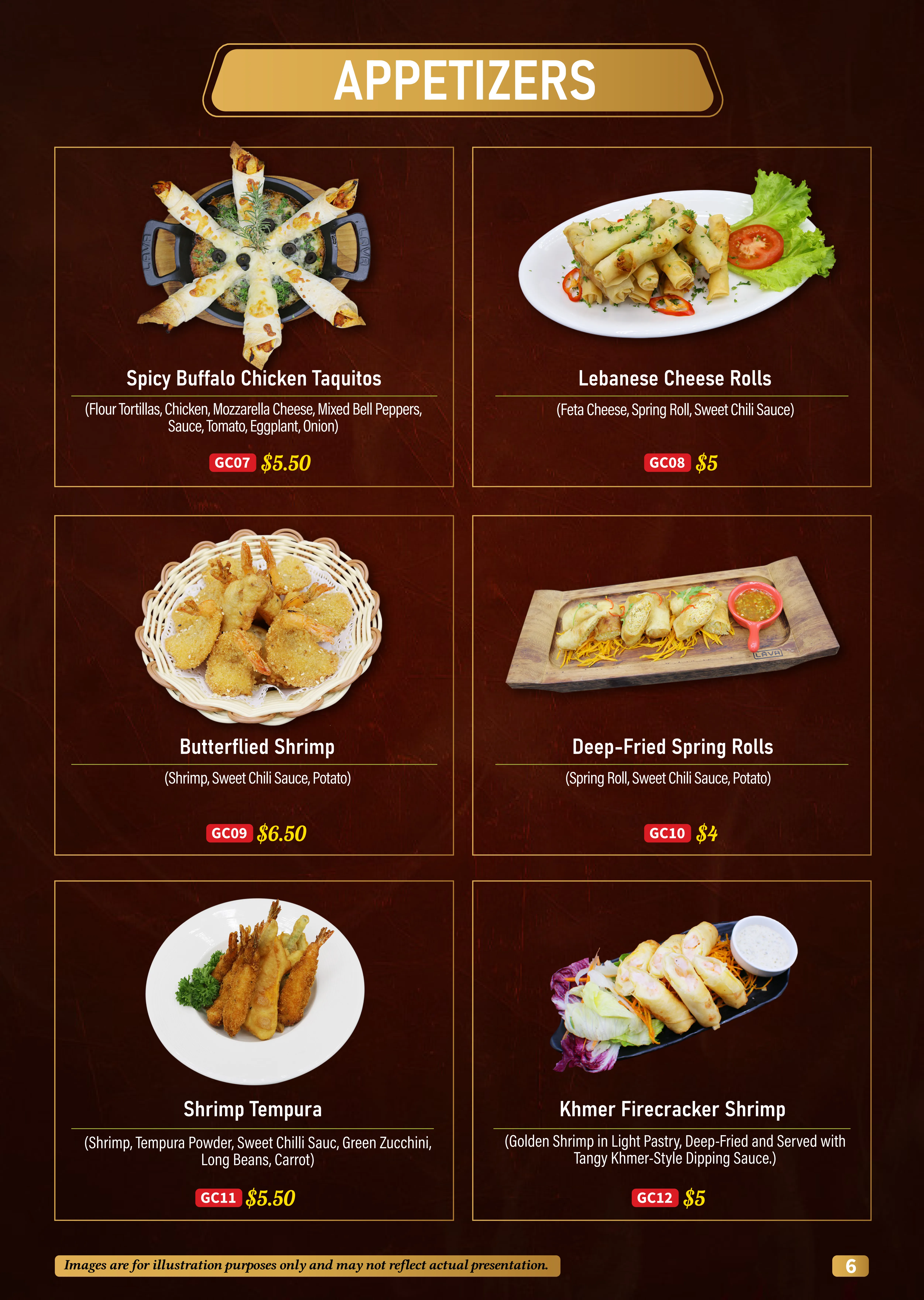 Snack & Appetizers Menu 4